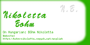 nikoletta bohm business card